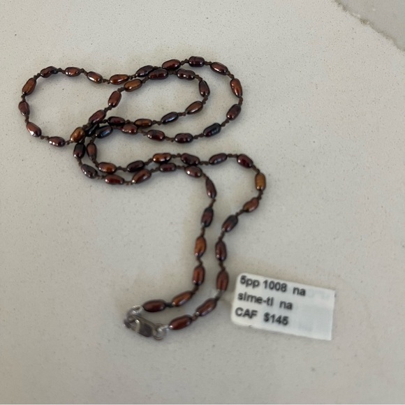 Unisex One of a kind Chocolate Fresh water Pearl necklace 17” long. - Picture 4 of 10